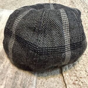 Classic Gray Herringbone Flat Cap